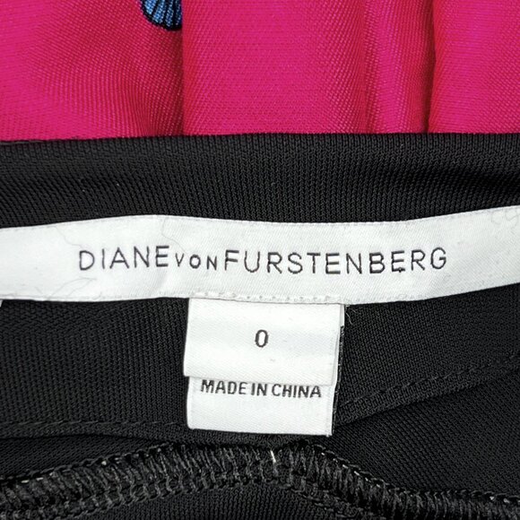 Diane von Furstenberg Jewel Silk Combo Wrap Dress Floating Flowers Size 0 NWOT - Picture 6 of 9